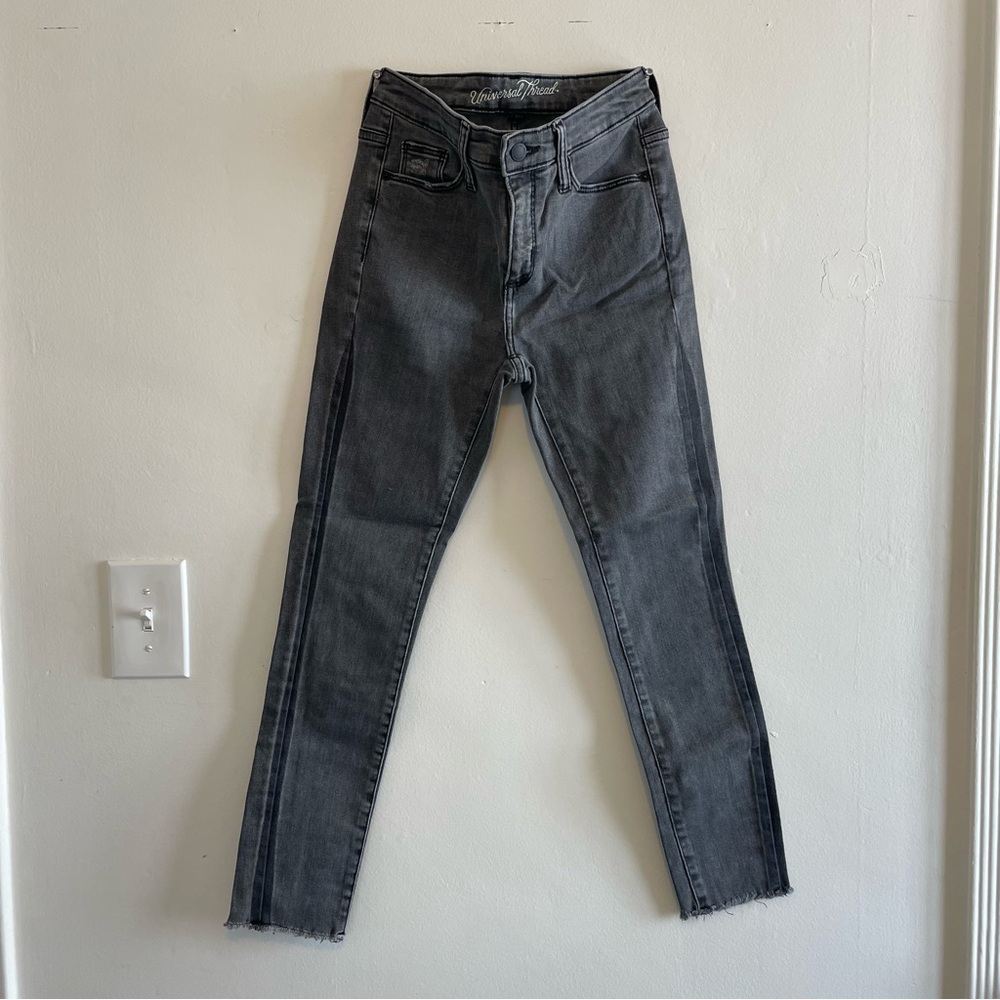 Gray & Black Skinny Jeans | Universal Thread | Women’s 00/24R | Stripe Down Side
